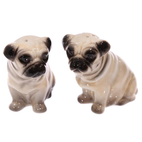 Ceramic Pug Salt and Pepper Set